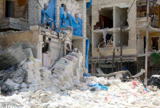 L'hôpital al-Qods à Alep après un raid aérien mené le 28 avril 2016